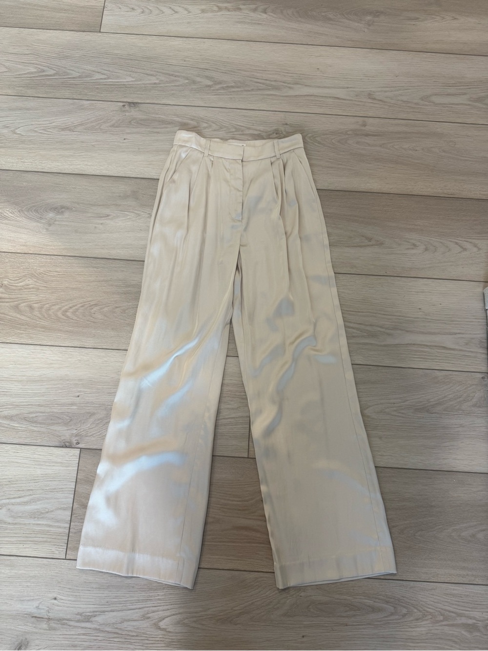 Abercrombie & Fitch Cream Wide-Leg Trousers